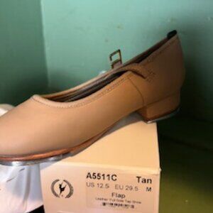 A5511c - Eurotard Girls Flap Buckle Tap Shoe - Tan